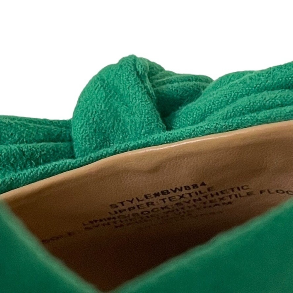 J.Crew Factory Kelly Green Slingback Heels Bow Pointed Toe Kitten Heel Sz 7 EUC - Picture 4 of 9